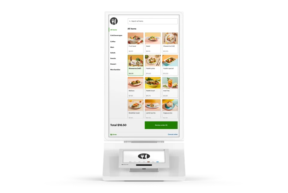 Une borne de commande libre-service Clover.