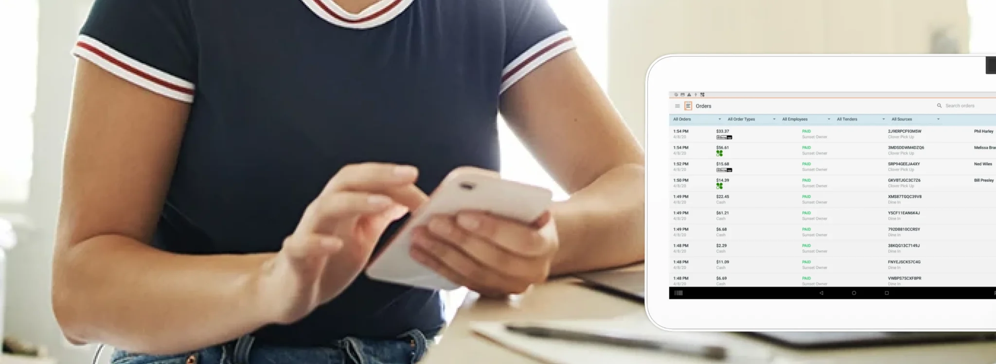 An online ordering screen on a phone.